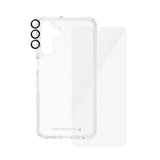 Samsung Galaxy A15 / A15 (5G) PanzerGlass 3-i-1-Bundle m. EasyAligner - Skjermbeskyttelse (UWF) / D3O Bio Hardcase-deksel / Hoops Kamerabeskyttelse - Gjennomsiktig / Svart