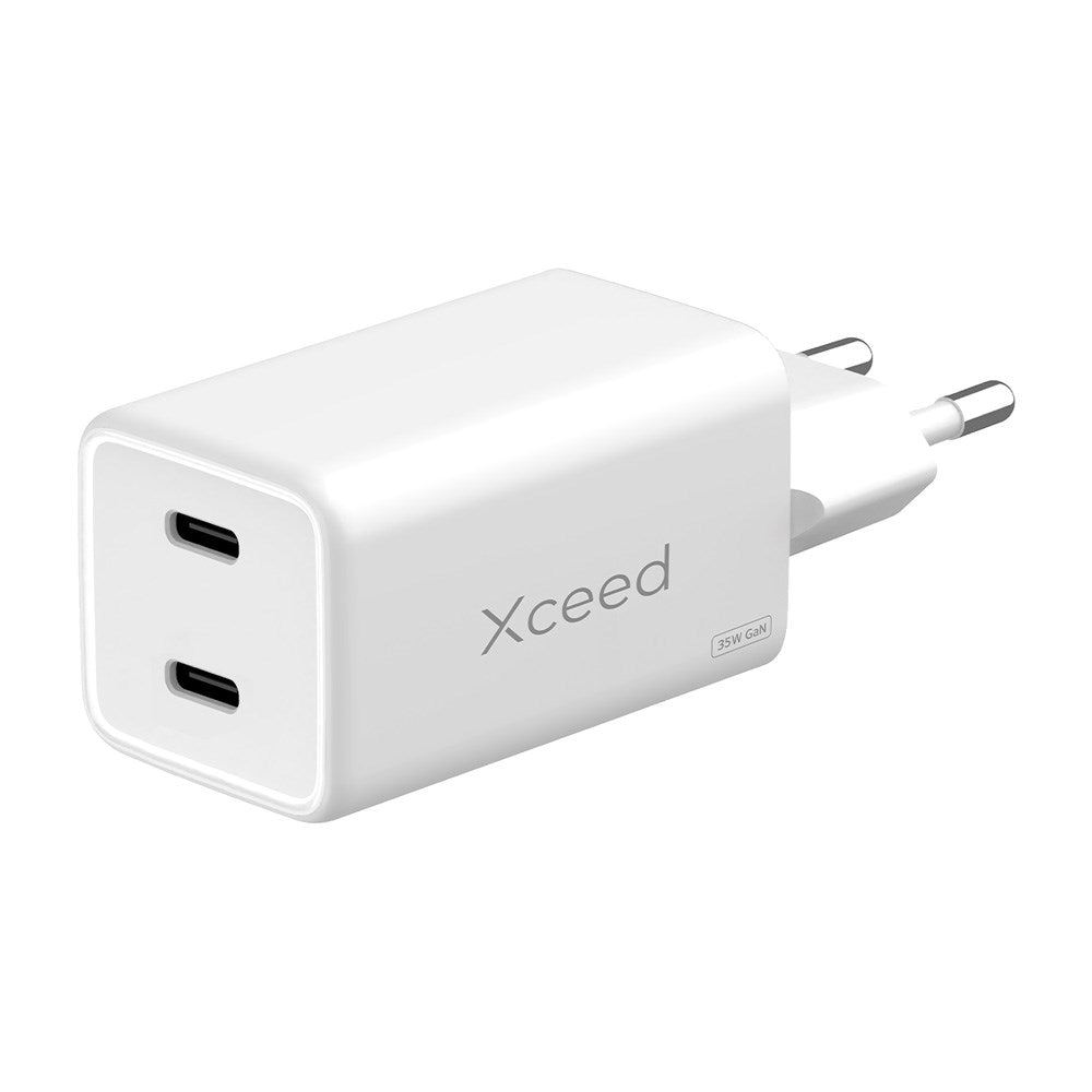 Xceed 35W GaN Vegglader med 2 x USB-C - Hvit