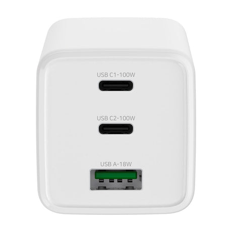 Xceed 100W GaN Vegglader med 2 x USB-C 1 x USB-A - Hvit