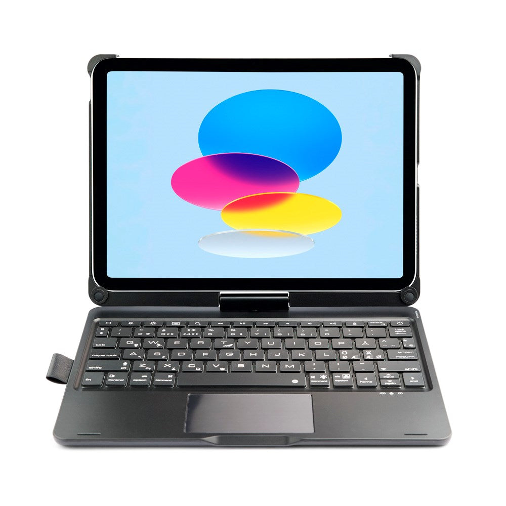 iPad 10.2" (2021 / 2020 / 2019), Air (2019) & Pro 10.5 Xceed Key 2.0 Wireless Keyboard Nordisk med Deksel (ICK-06-SC) - Black