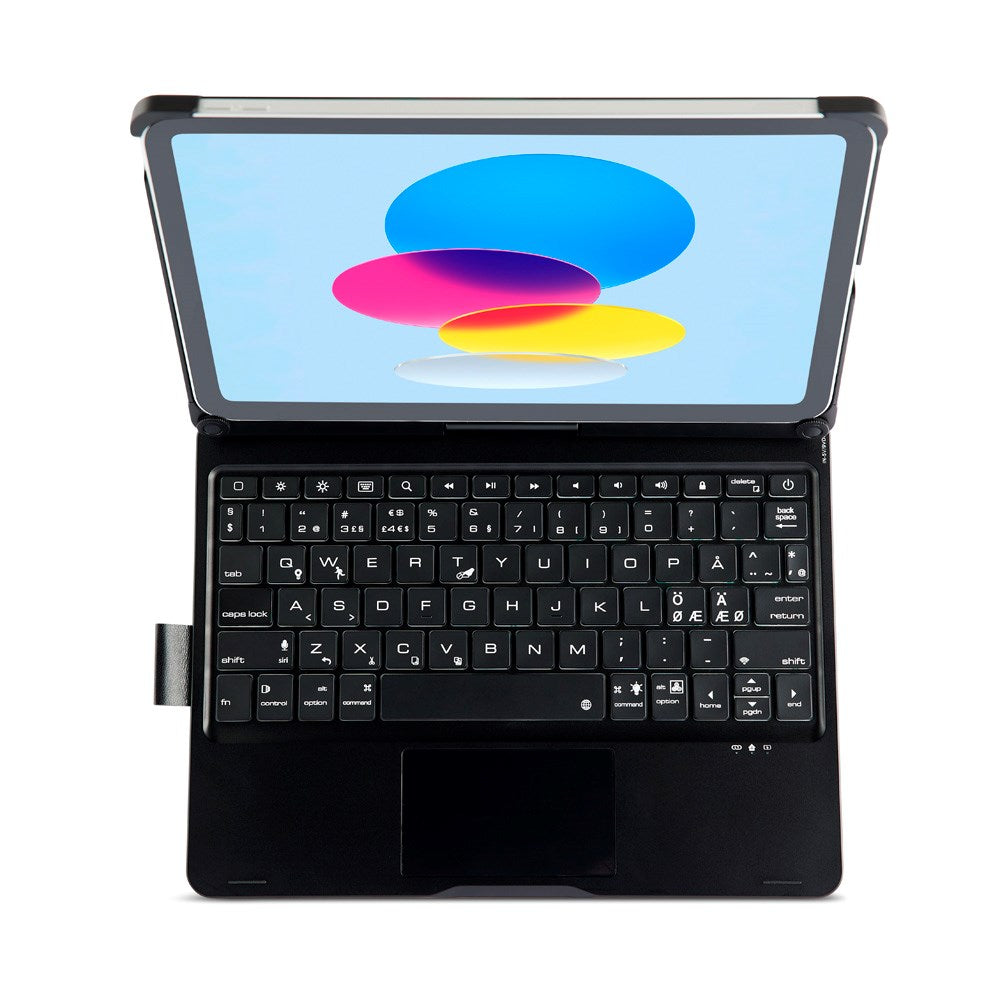 iPad 10.2" (2021 / 2020 / 2019), Air (2019) & Pro 10.5 Xceed Key 2.0 Wireless Keyboard Nordisk med Deksel (ICK-06-SC) - Black