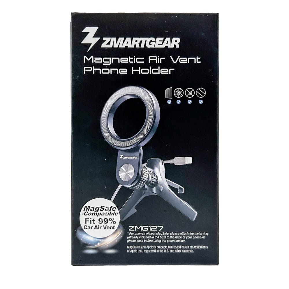 Zmartgear Magnetisk Mobilholder for Klimaanlegg - MagSafe Kompatibel - Svart