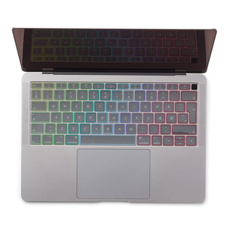 Philbert MacBook Air (A1932) Keyboard Deksel m. Europeisk Tastatur - Gjennomsiktig / Regnbue