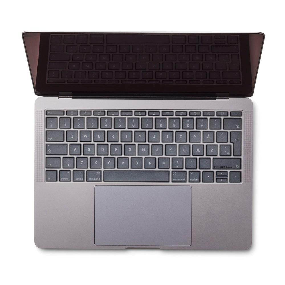Philbert MacBook Pro 13" (2017) / 12" (2015 - 2019) Keyboard Cover m. Europeisk Tastatur - Transparent / Svart