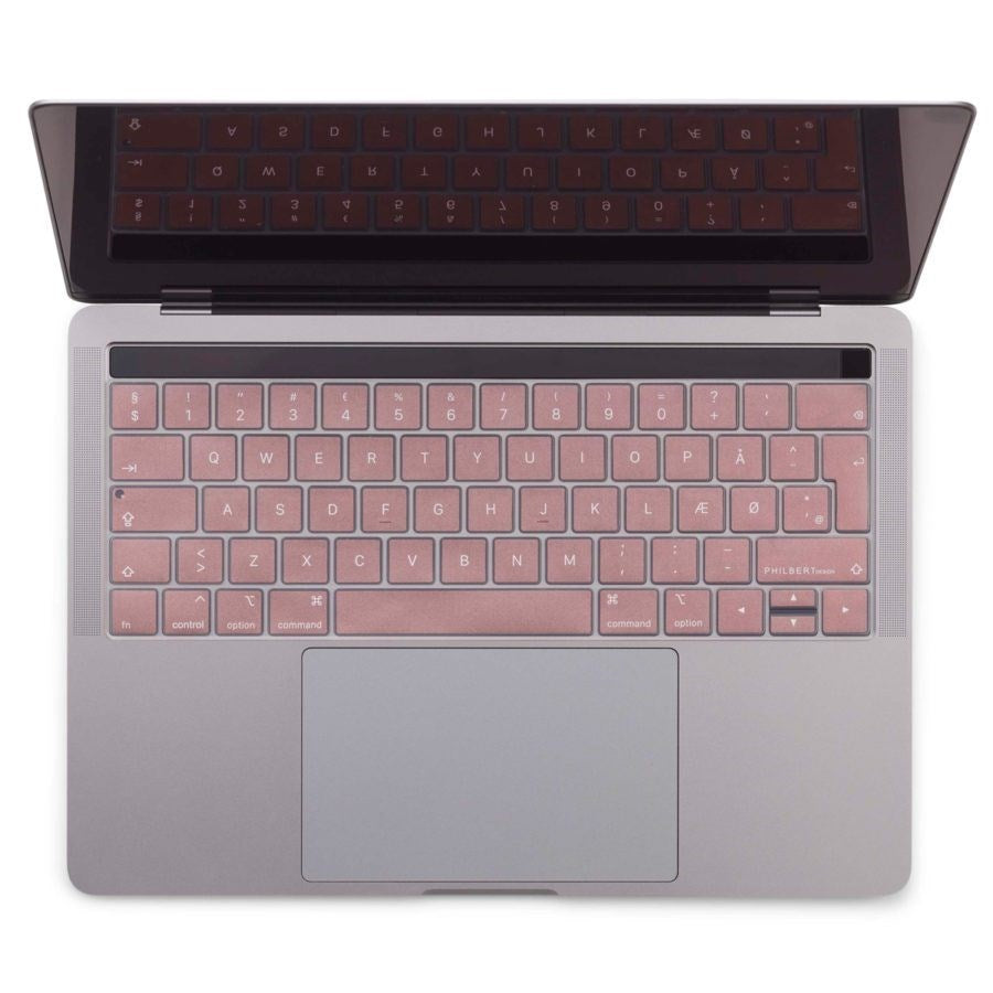 Philbert MacBook Pro 13" TB / 15" TB Tastaturdeksel med Dansk Layout - Rosa