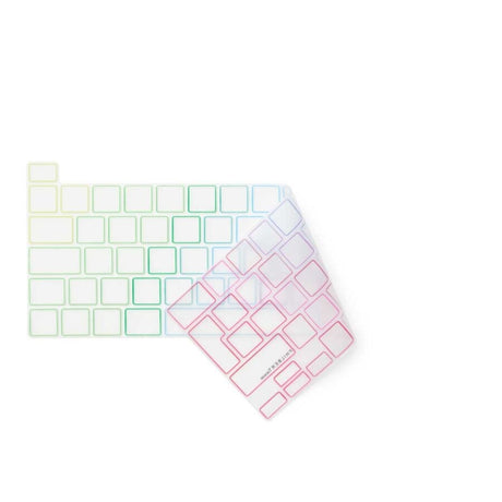Philbert MacBook Pro 13" TB (2022 / 2020) / 16" TB (2019) Tastaturdeksel med Europeisk Tastatur - Gjennomsiktig / Regnbue