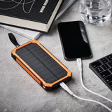 Lippa Solcelle PowerBank 10.000 mAh 10,5W 2 x USB-A - Oransje / Svart