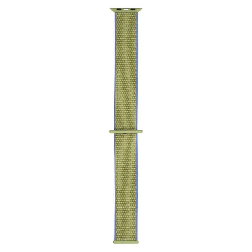 Apple Watch (38/40/SE/41/42mm) Lippa Nylonstropp - Grønn med Lilla Kant