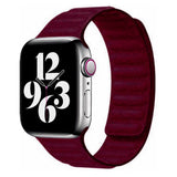 Apple Watch (38/40/SE/41/42mm) Magnetisk Lippa Finewoven Stropp - Vinrød