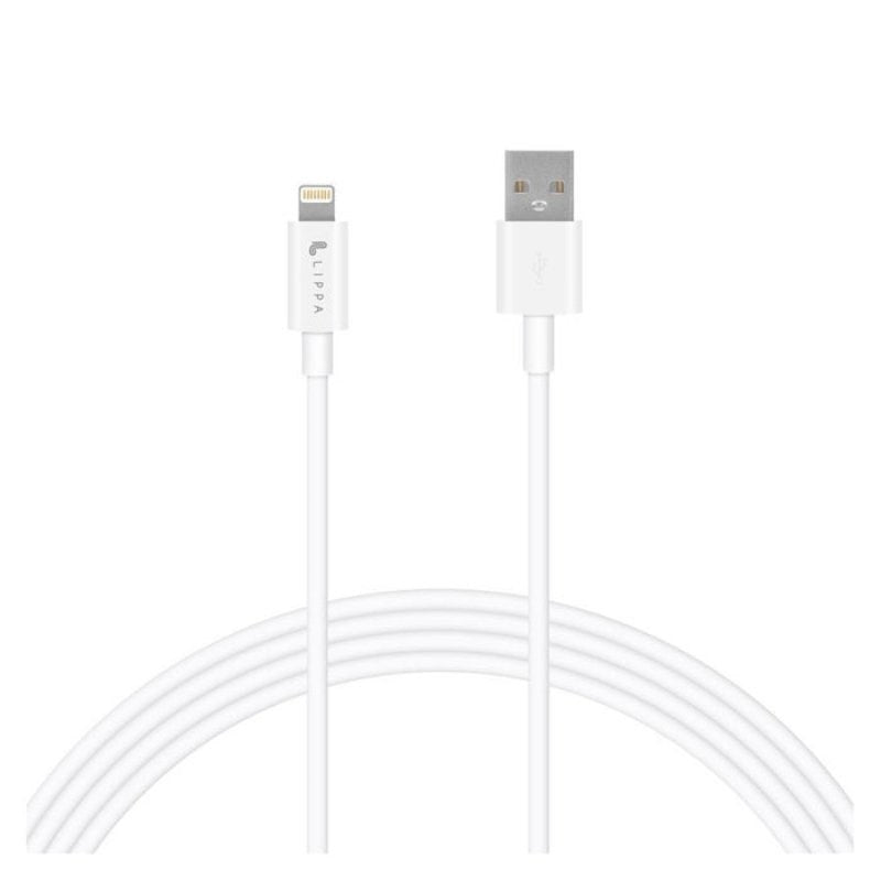 Lippa 12W USB-A til Lightning Ladekabel - 1 meter - Hvit