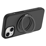 iPhone 15 Lippa Hybrid Plast Deksel med 360 Roterende Kickstand – MagSafe Kompatibelt – Matt / Svart