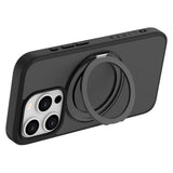 iPhone 15 Pro Lippa Hybrid Plast Deksel med 360 Roterende Kickstand – MagSafe Kompatibelt – Matt / Svart