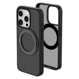iPhone 15 Pro Lippa Hybrid Plast Deksel med 360 Roterende Kickstand – MagSafe Kompatibelt – Matt / Svart