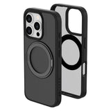 iPhone 16 Pro Lippa Hybrid Plast Deksel med 360 Roterende Kickstand – MagSafe Kompatibelt – Matt / Svart
