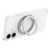 iPhone 16 Lippa Hybrid Plast Deksel med 360 Roterende Kickstand – MagSafe Kompatibelt – Gjennomsiktig / Sølv