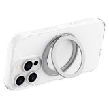 iPhone 16 Pro Lippa Hybrid Plast Deksel med 360 Roterende Kickstand – MagSafe Kompatibelt – Gjennomsiktig / Sølv