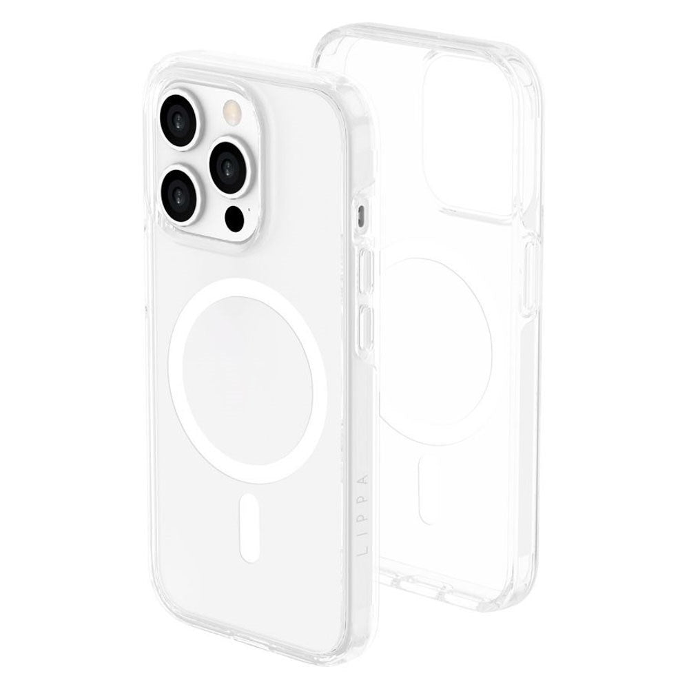 iPhone 15 Pro Lippa Hybrid Plast Deksel – MagSafe Kompatibelt – Gjennomsiktig / Hvit