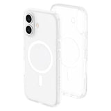 iPhone 16 Lippa Hybrid Plast Deksel – MagSafe Kompatibelt – Gjennomsiktig / Hvit