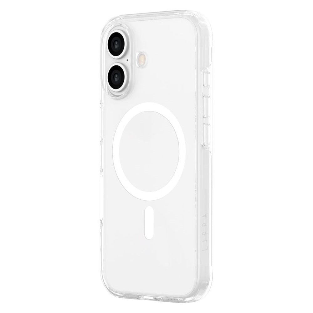 iPhone 16 Lippa Hybrid Plast Deksel – MagSafe Kompatibelt – Gjennomsiktig / Hvit