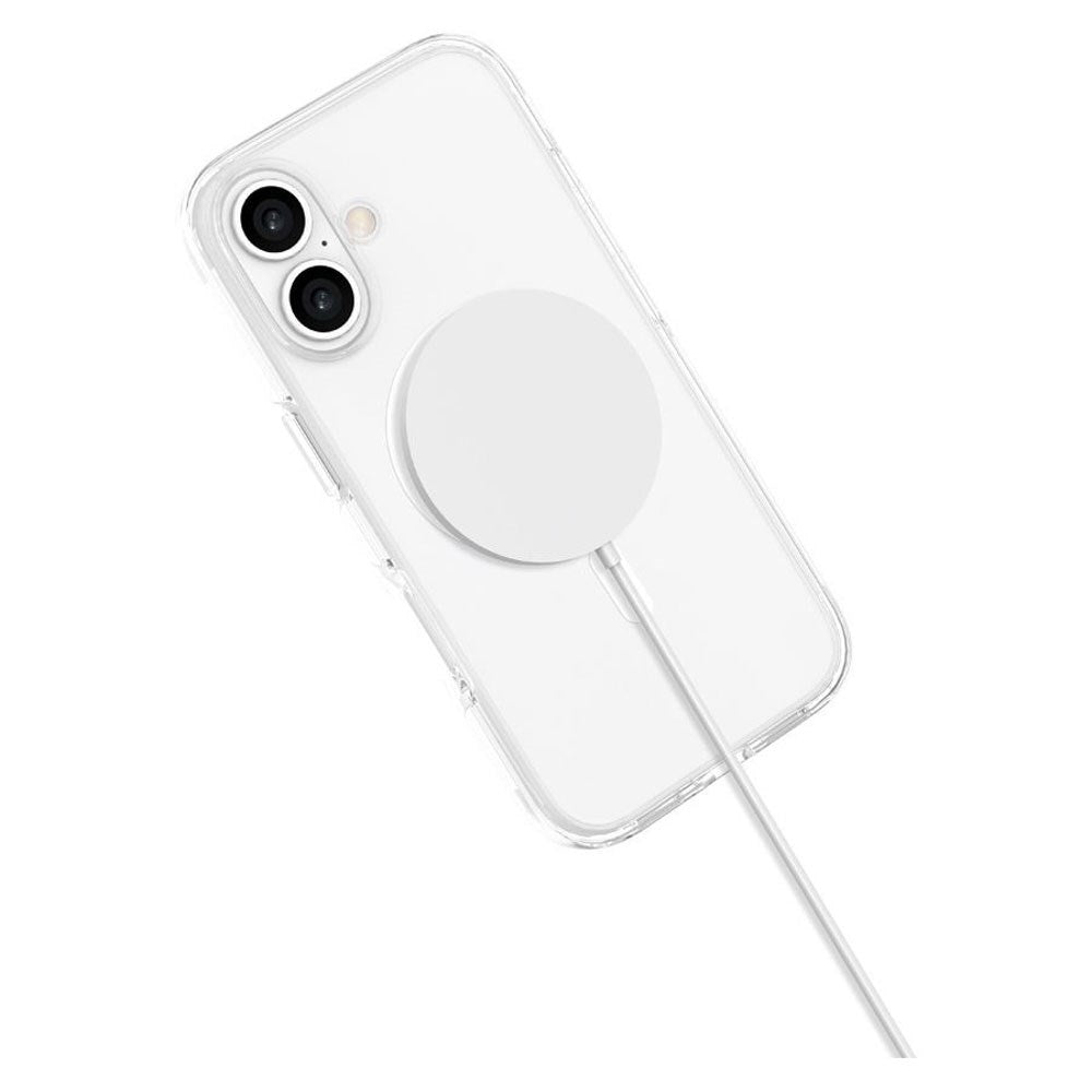 iPhone 16 Lippa Hybrid Plast Deksel – MagSafe Kompatibelt – Gjennomsiktig / Hvit