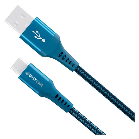GreyLime 15W Flettet USB-A til USB-C Kabel 50 cm - Blå
