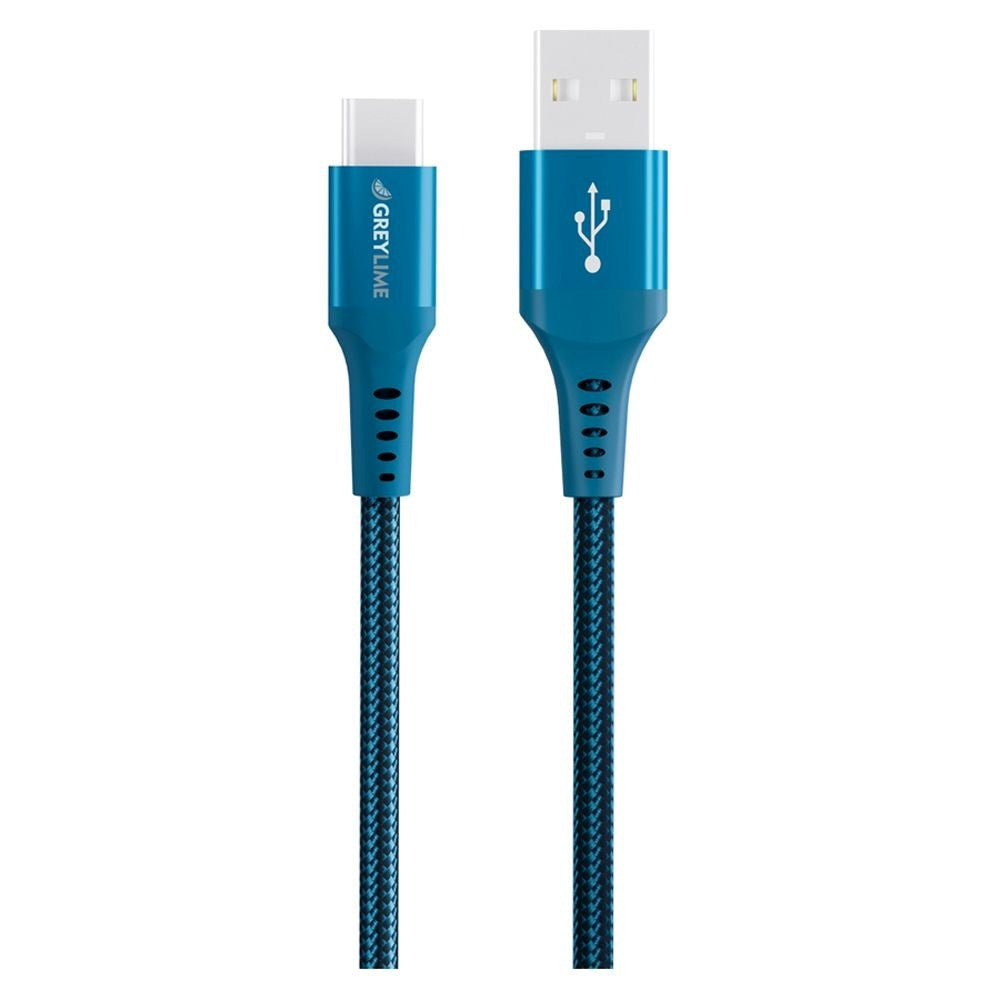 GreyLime 15W Flettet USB-A til USB-C Kabel 50 cm - Blå