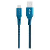 GreyLime 15W Flettet USB-A til USB-C Kabel 50 cm - Blå