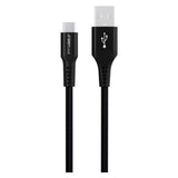 GreyLime 15W Flettet USB-A til USB-C Kabel 3 meter - Svart