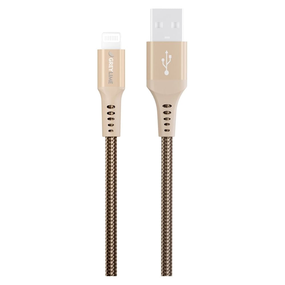 GreyLime 12W Flettet USB-A til Lightning Kabel 50 cm - Beige