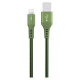 GreyLime 12W Flettet USB-A til Lightning Kabel 50 cm - Grønn