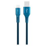 GreyLime 12W Flettet USB-A til Lightning Kabel 3 meter - Blå