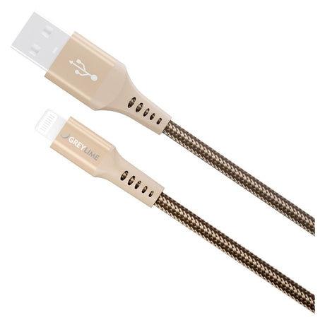 GreyLime 12W Flettet USB-A til Lightning Kabel 3 meter - Beige
