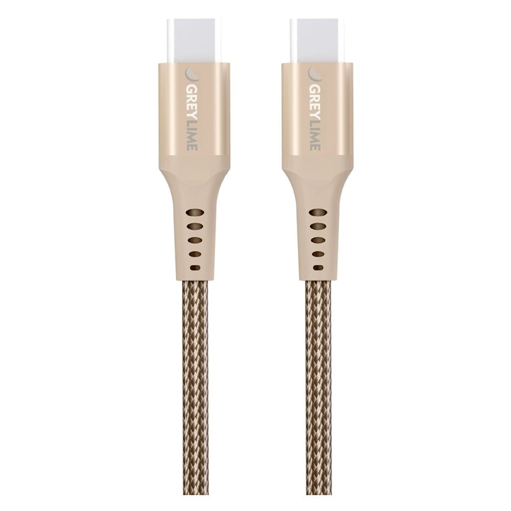 GreyLime 60W Flettet USB-C til USB-C Kabel 50 cm- Beige