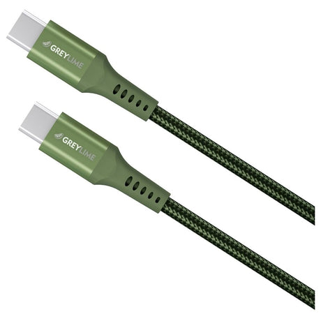 GreyLime 60W Flettet USB-C til USB-C Kabel 3 meter - Grønn