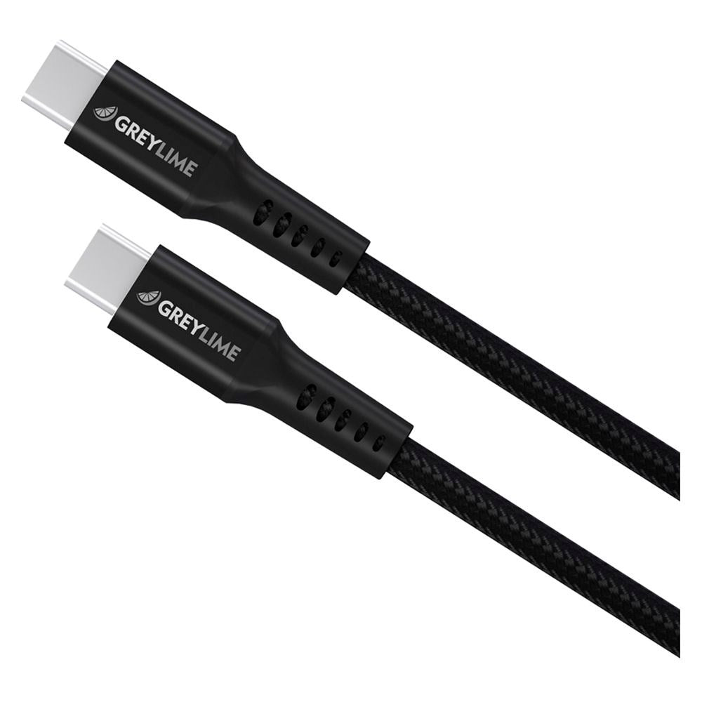 GreyLime 60W Flettet USB-C til USB-C Kabel 3 meter - Svart