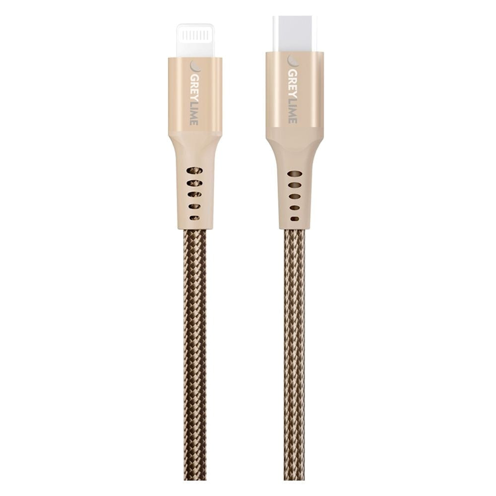 GreyLime 18W Flettet USB-C til Lightning Kabel 3 meter - Beige