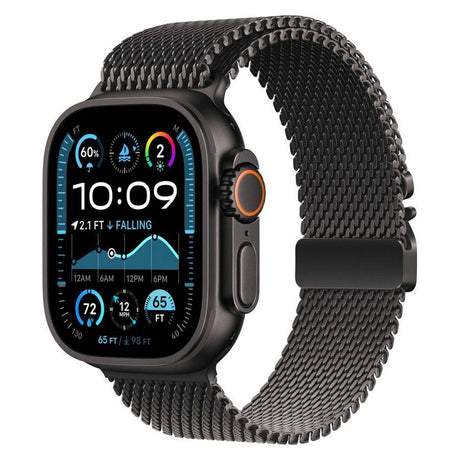 Apple Watch (42/44/SE/45/46/49 mm) Lippa Rustfritt Stålstropp med Lås – Svart