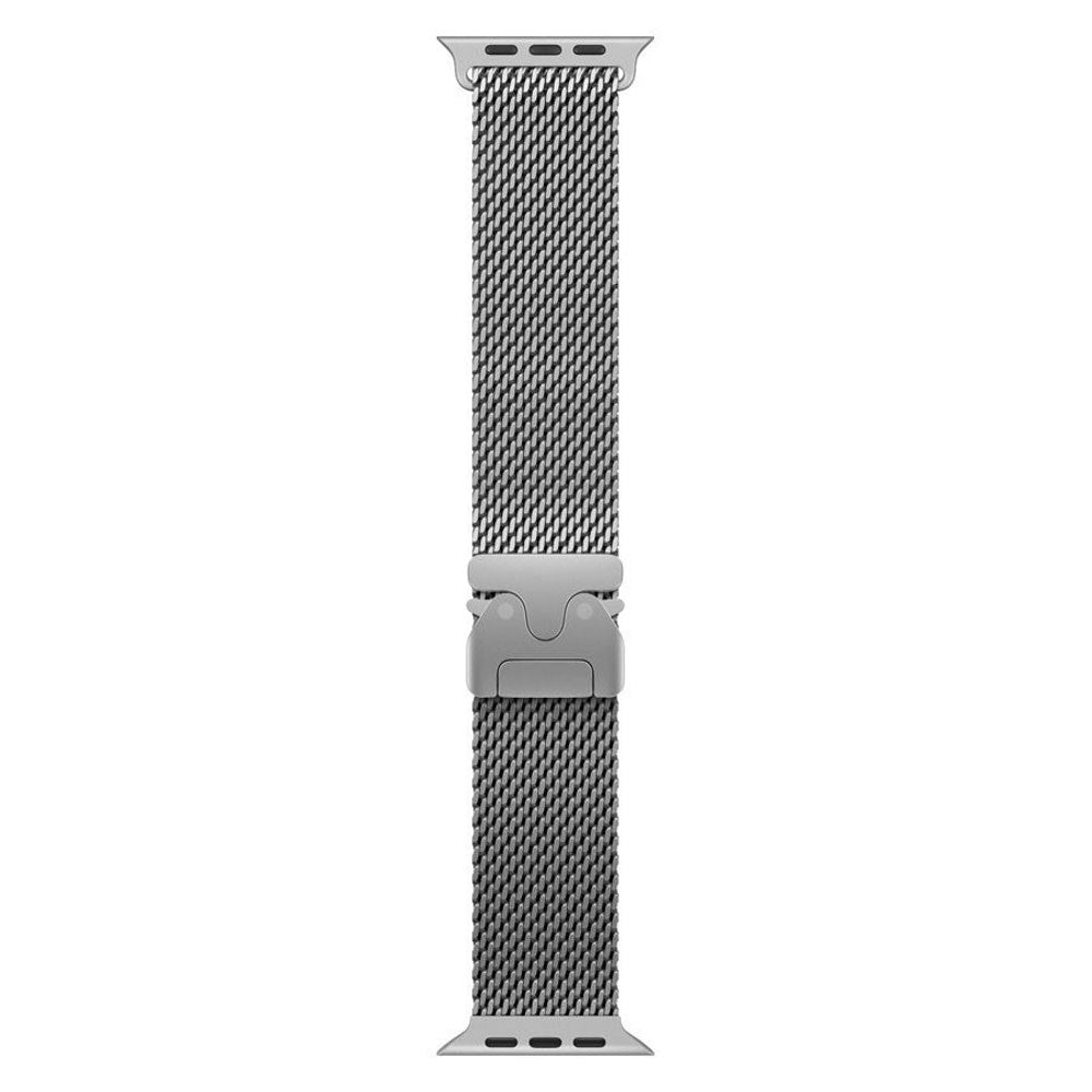 Apple Watch (42/44/SE/45/46/49 mm) Lippa Rustfritt Stålstropp med Lås – Sølv