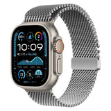 Apple Watch (42/44/SE/45/46/49 mm) Lippa Rustfritt Stålstropp med Lås – Sølv