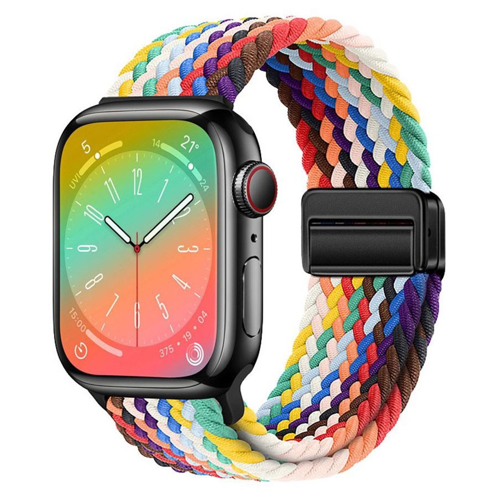 Apple Watch (38/40/SE/41/42 mm) Lippa Nylonstropp med Magnetlås – Flerfarget
