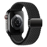 Apple Watch (38/40/SE/41/42 mm) Lippa Nylonstropp med Magnetlås – Svart