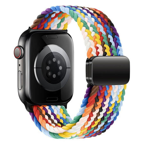 Apple Watch (42/44/SE/45/46/49 mm) Lippa Nylonstropp med Magnetlås – Flerfarget