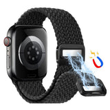 Apple Watch (42/44/SE/45/46/49 mm) Lippa Nylonstropp med Magnetlås – Svart