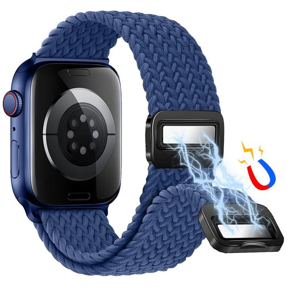 Apple Watch (42/44/SE/45/46/49 mm) Lippa Nylonstropp med Magnetlås – Blå