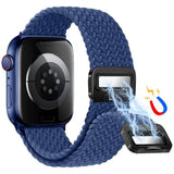 Apple Watch (42/44/SE/45/46/49 mm) Lippa Nylonstropp med Magnetlås – Blå