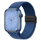 Apple Watch (42/44/SE/45/46/49 mm) Lippa Nylonstropp med Magnetlås – Blå