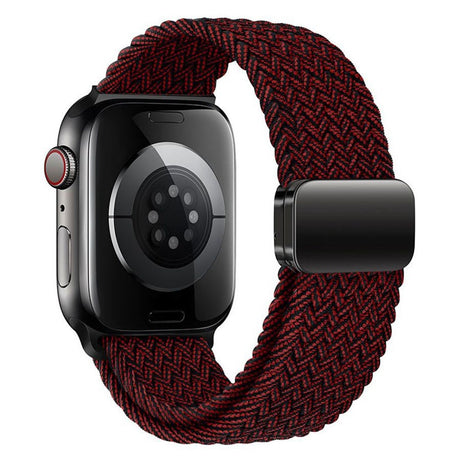 Apple Watch (42/44/SE/45/46/49 mm) Lippa Nylonstropp med Magnetlås – Rød