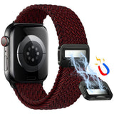 Apple Watch (42/44/SE/45/46/49 mm) Lippa Nylonstropp med Magnetlås – Rød