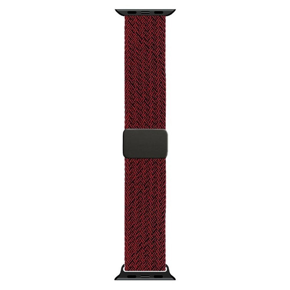 Apple Watch (42/44/SE/45/46/49 mm) Lippa Nylonstropp med Magnetlås – Rød
