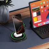 Lippa 3-i-1 Trådløs Lader med 15W & USB-C – MagSafe / Qi-kompatibel – Svart